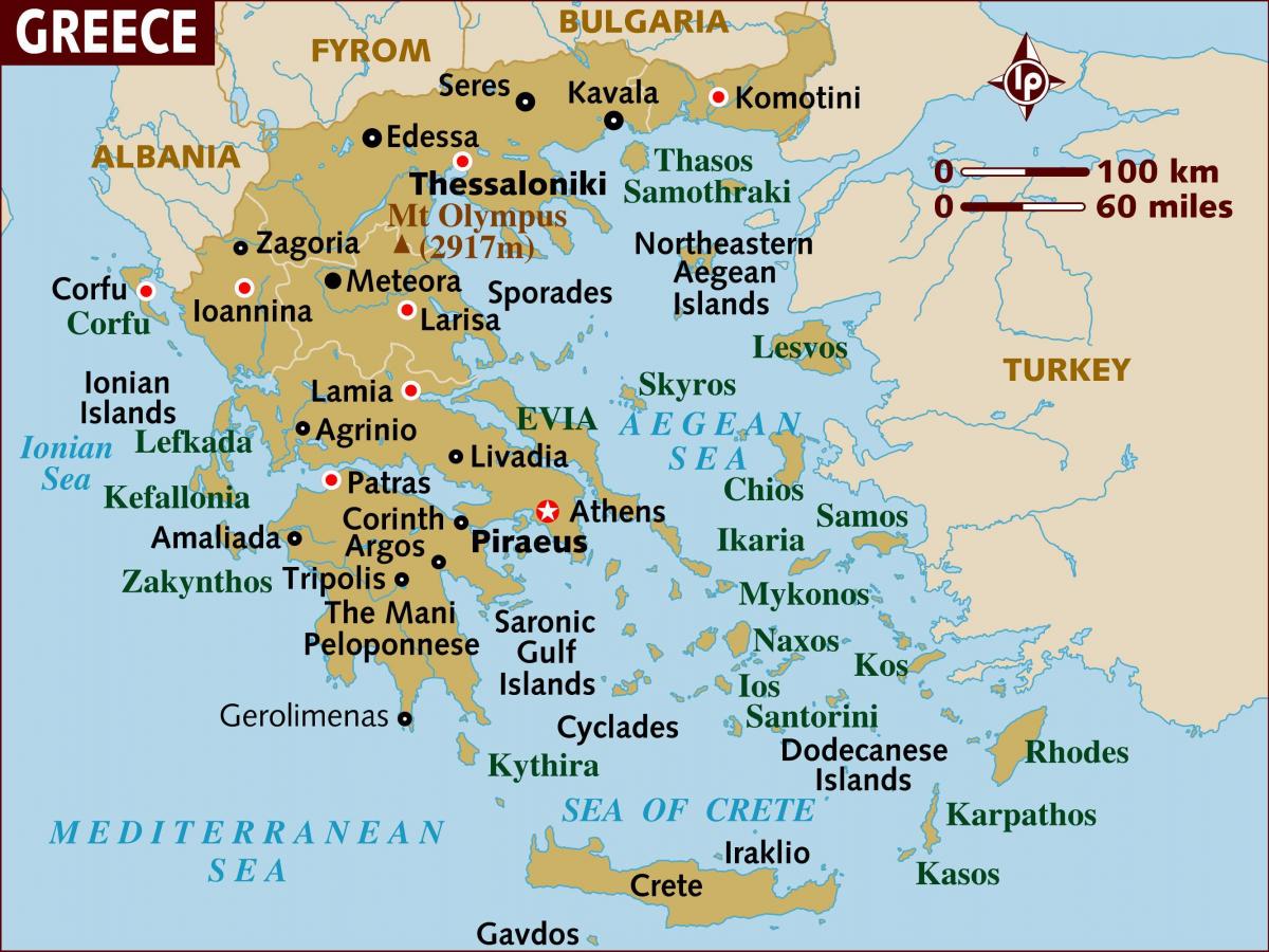 Χάρτης Αθήνας στην Ελλάδα