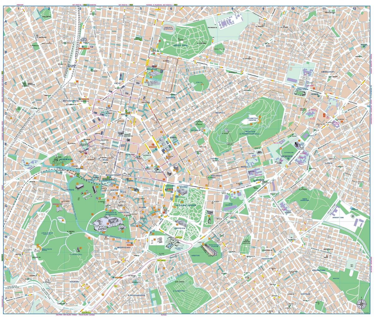 Χάρτης περιηγήσεων στην Αθήνα